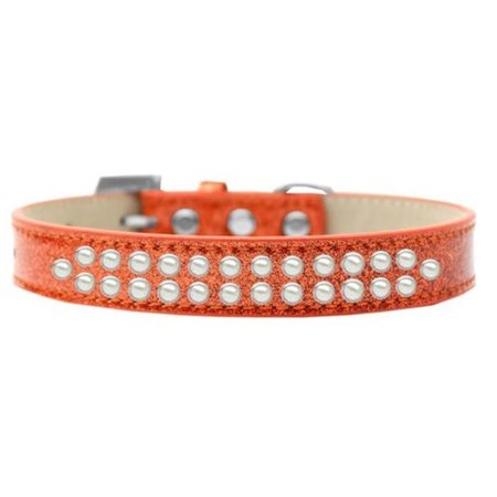 UNCONDITIONAL LOVE Two Row Pearl Dog CollarOrange Ice Cream Size 12 UN811435